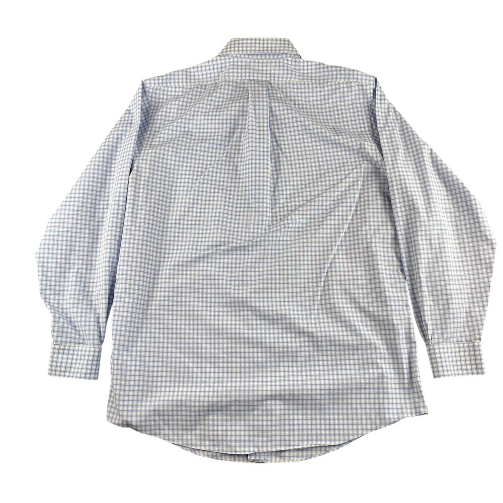 Brooks Brothers Regent Non Iron Button Down Shirt Mens 17 4 5 Blue Gingham Check - Picture 6 of 6